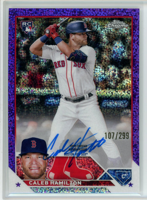 2023 Topps Chrome #RA-CHA Caleb Hamilton Rookie Auto Purple Speckle /299