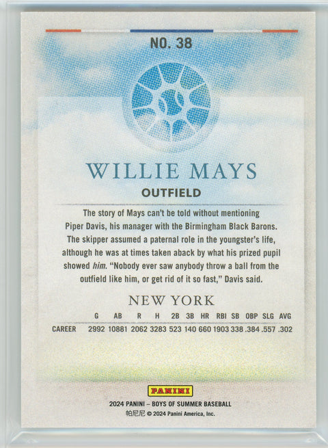 2024 Panini Boys Of Summer #38 Willie Mays /275