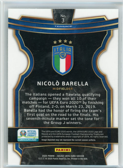 2020 Panini Select UEFA Euro #3 Nicolo Barella