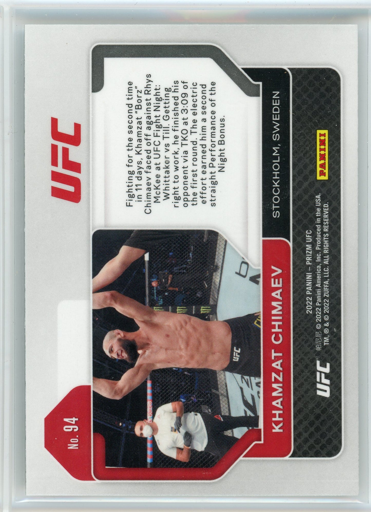 2022 Panini Prizm UFC #94 Khamzat Chimaev