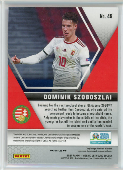 2021 Panini Mosaic #49 Dominik Szoboszlai Pink Mosaic Prizm