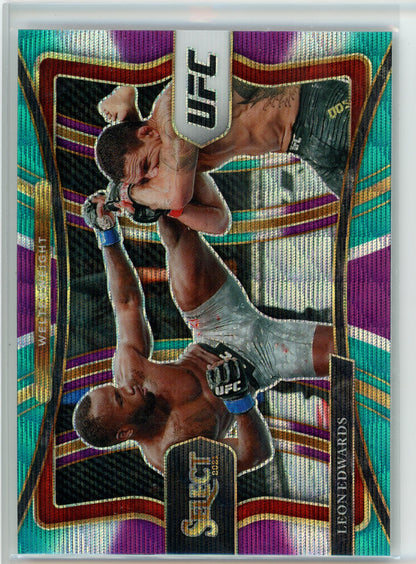 2021 Panini Select UFC #164 Leon Edwards Tri-Color Prizms