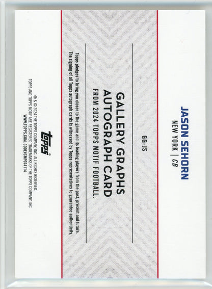 2024 Topps Motif #GG-JS Jason Sehorn Gallery Graphs Auto /25