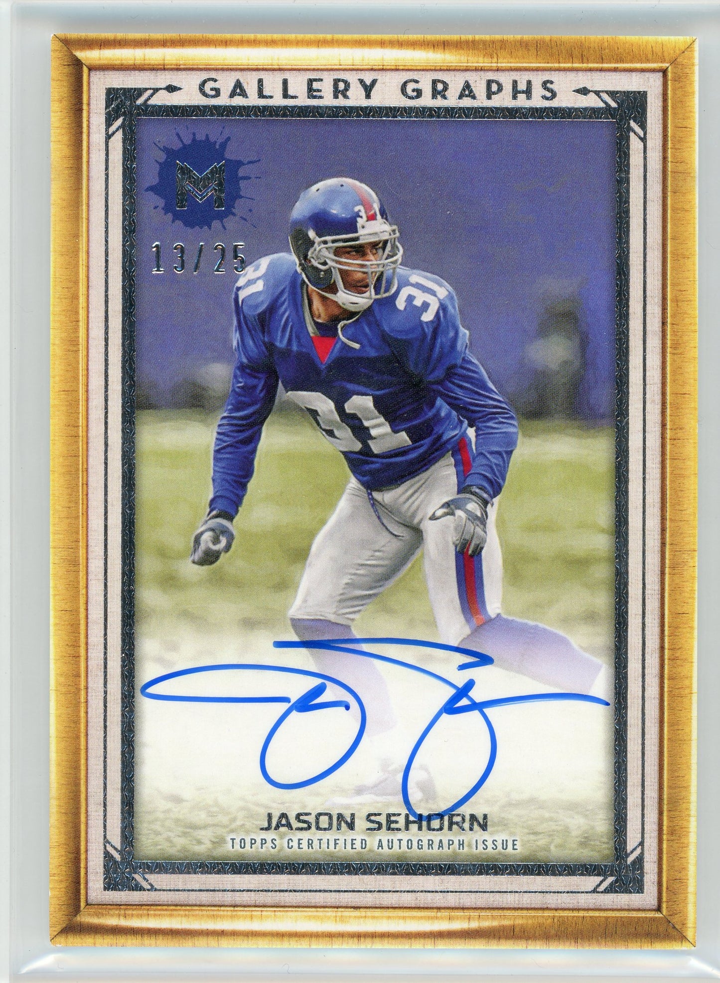 2024 Topps Motif #GG-JS Jason Sehorn Gallery Graphs Auto /25