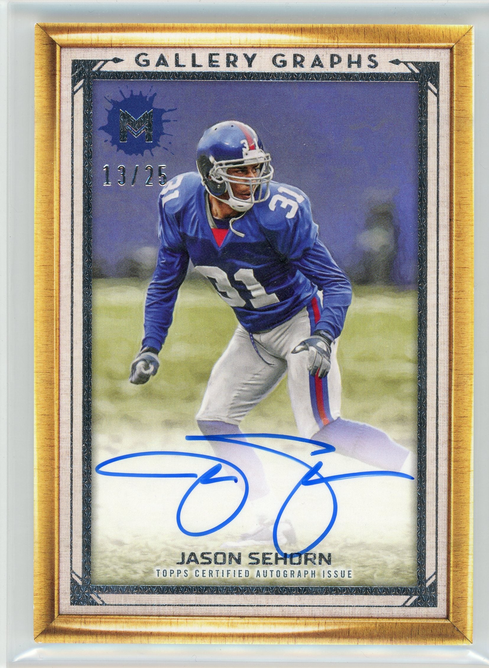 2024 Topps Motif #GG-JS Jason Sehorn Gallery Graphs Auto /25