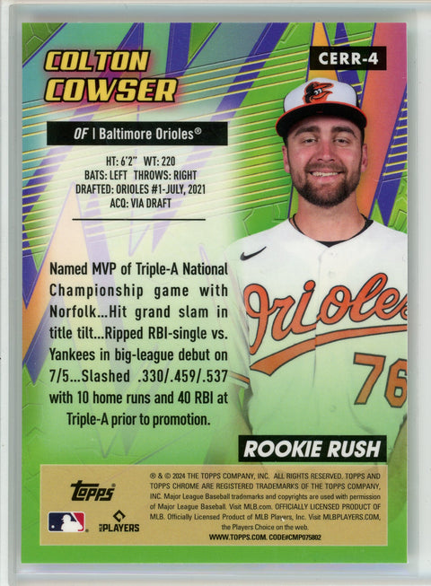 2024 Topps Chrome #CERR-4 Colton Cowser Chrome All-Etch Rookie Rush