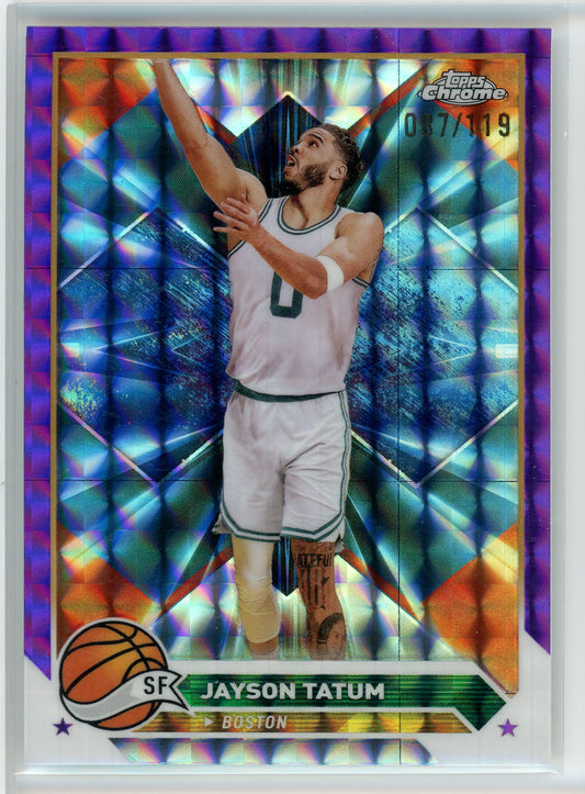 2024 Topps Chrome #164 Jayson Tatum Purple Geometric Refractor /119