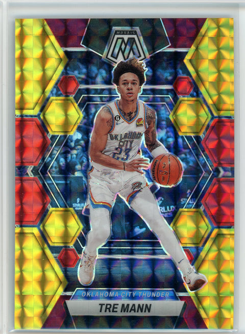 2022-23 Panini Mosaic #186 Tre Mann Red & Yellow Mosaic Prizm /88