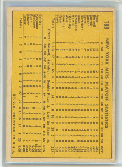 1970 Topps #198 Mets Celebrate: We're Number One!