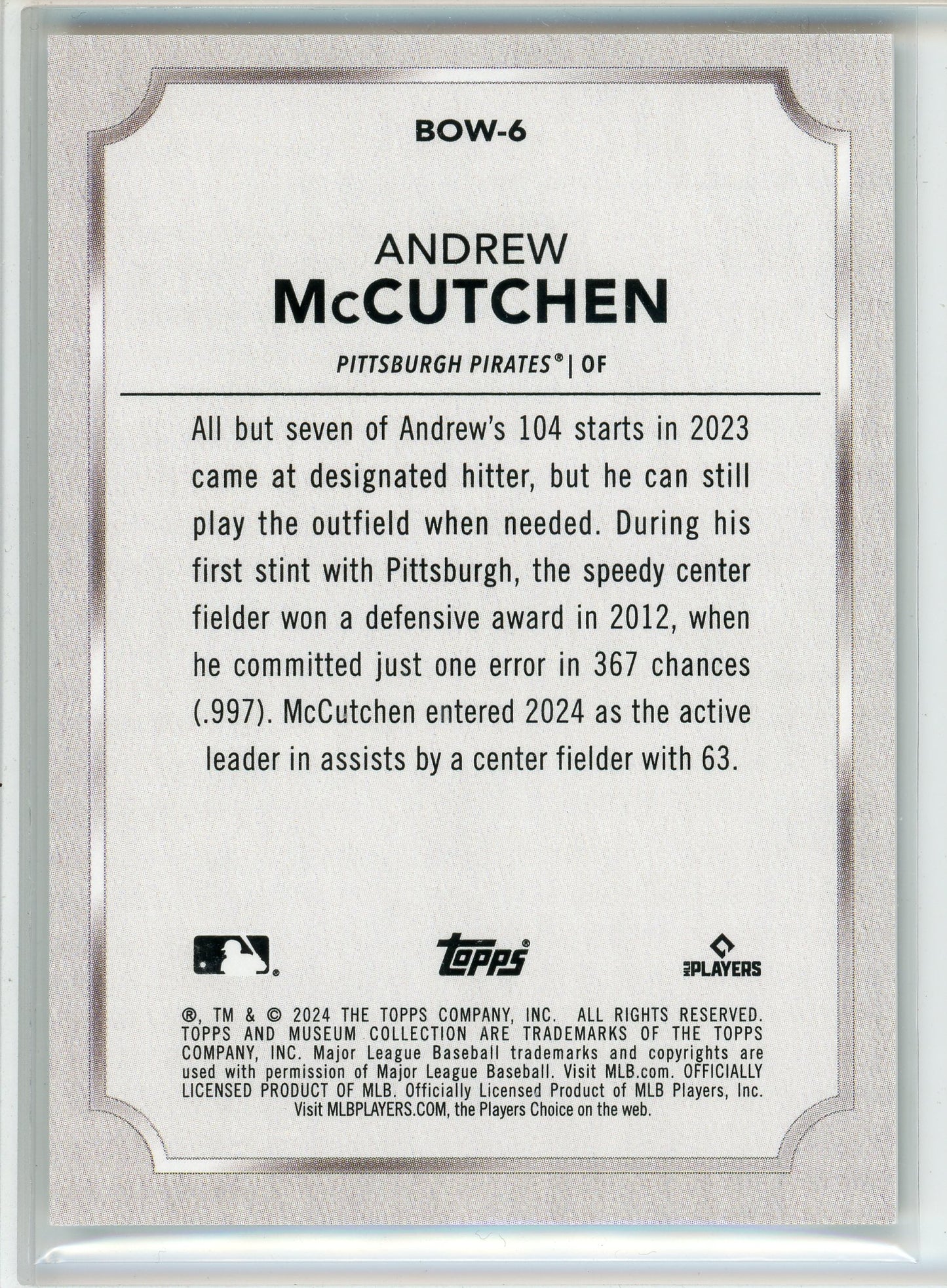2024 Topps Museum Collection #BOW-6 Andrew McCutchen