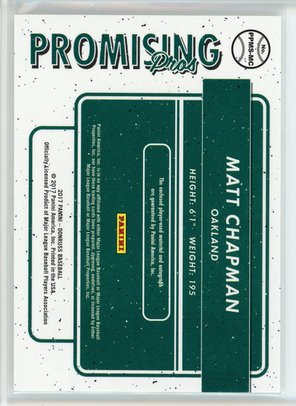 2017 Donruss #PPMS-MC Matt Chapman Promising Pros Patch Auto