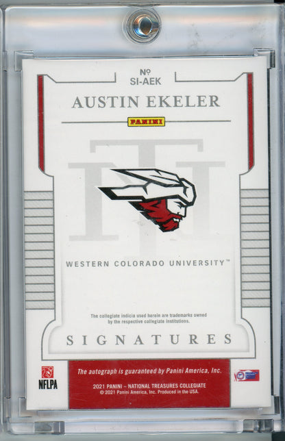 2021 Panini National Treasures #SI-AEK Austin Ekeler Auto /25