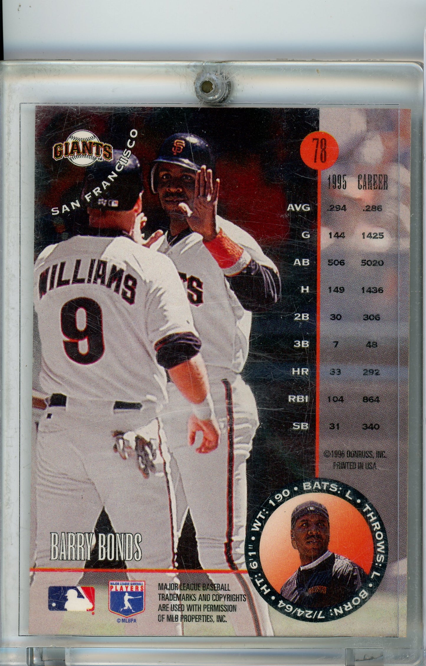 1996 Leaf #78 Barry Bonds