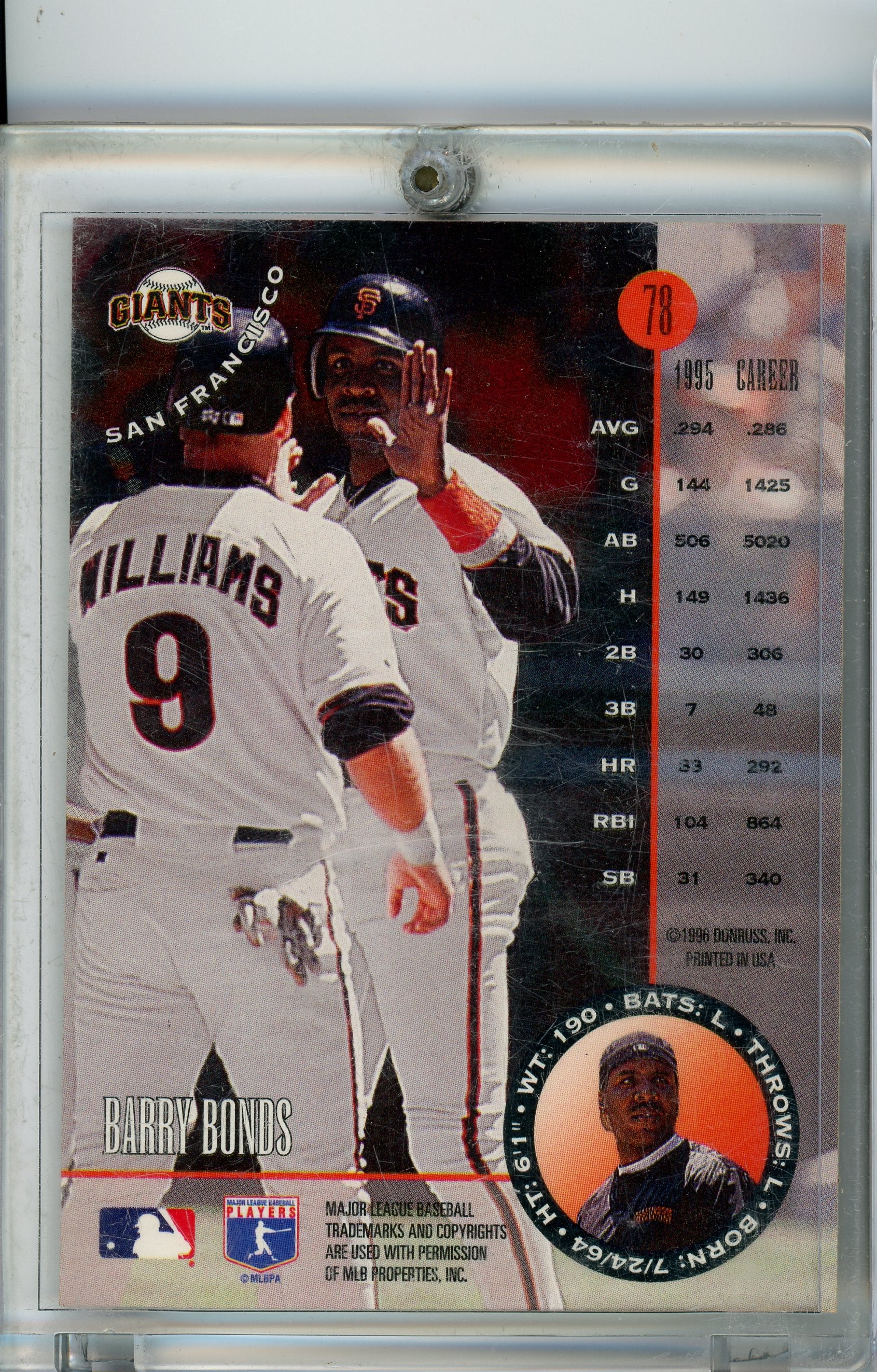 1996 Leaf #78 Barry Bonds