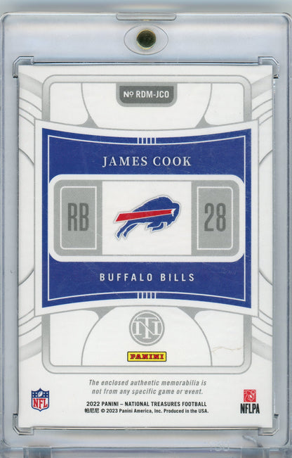 2022 Panini National Treasures #RDM-JCO James Cook Rookie Dual Materials #/99