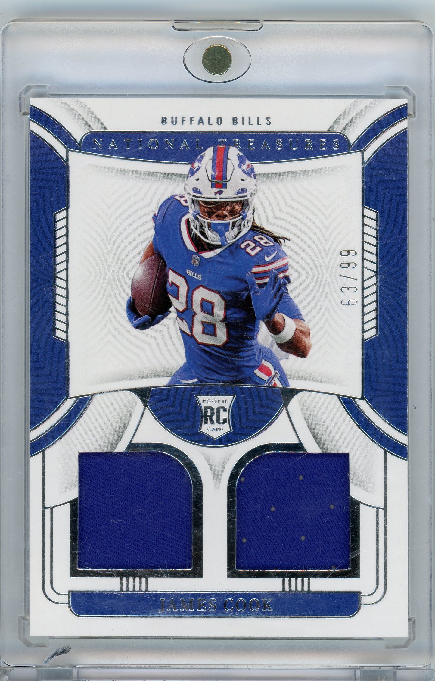 2022 Panini National Treasures #RDM-JCO James Cook Rookie Dual Materials #/99