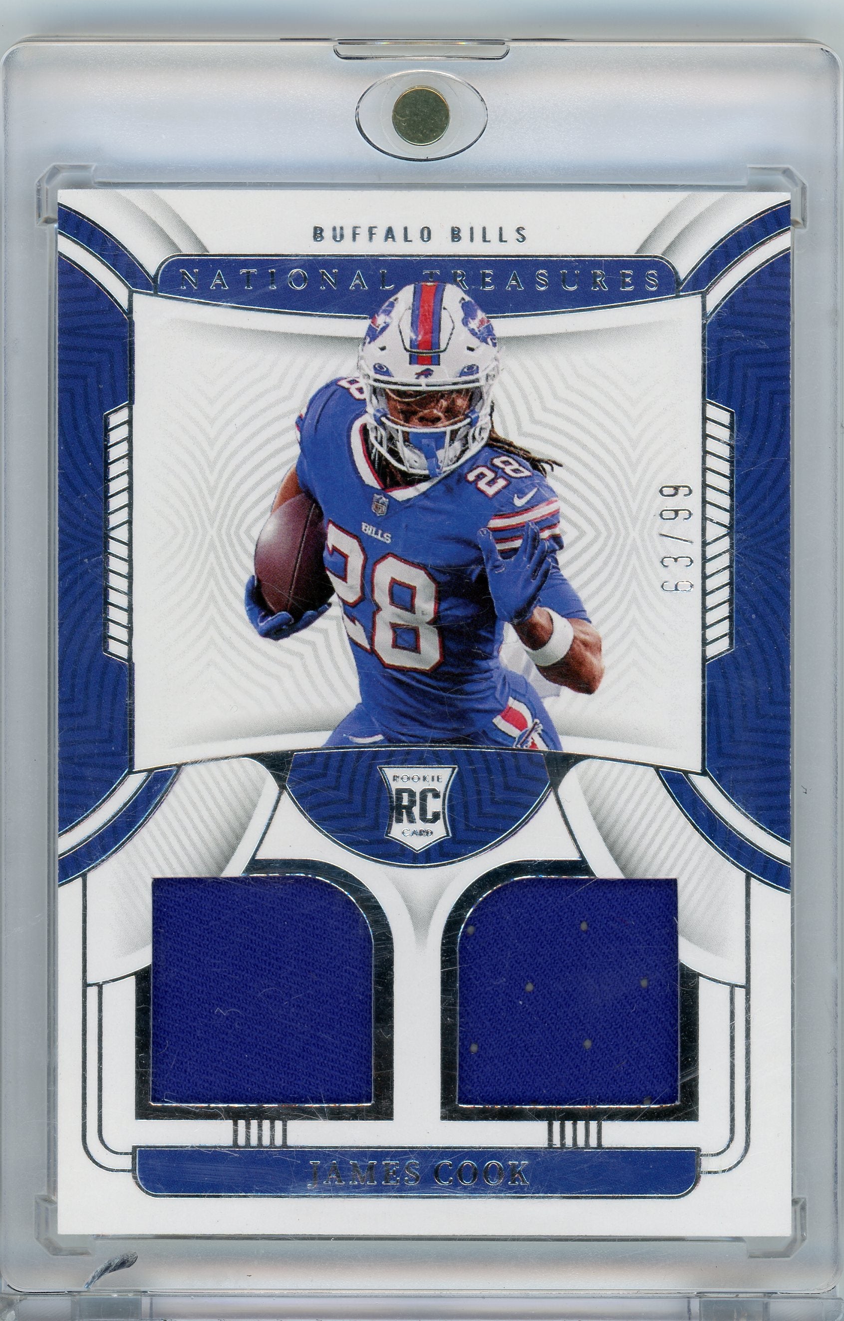 2022 Panini National Treasures #RDM-JCO James Cook Rookie Dual Materials #/99