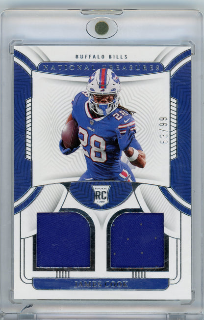 2022 Panini National Treasures #RDM-JCO James Cook Rookie Dual Materials #/99