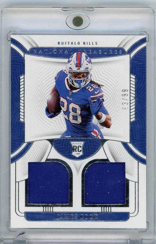 2022 Panini National Treasures #RDM-JCO James Cook Rookie Dual Materials #/99