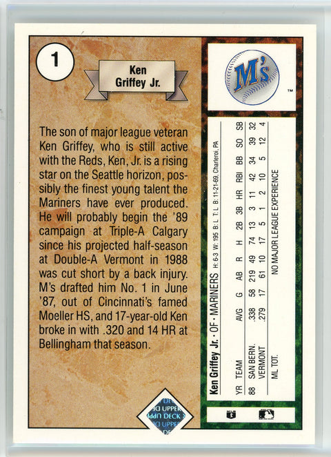 1989 Upper Deck #1 Ken Griffey Jr.