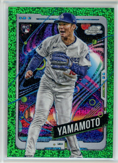 2024 Topps Chrome Cosmic #125 Yoshinobu Yamamoto Green Space Dust /75