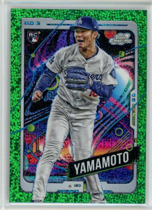 2024 Topps Chrome Cosmic #125 Yoshinobu Yamamoto Green Space Dust /75