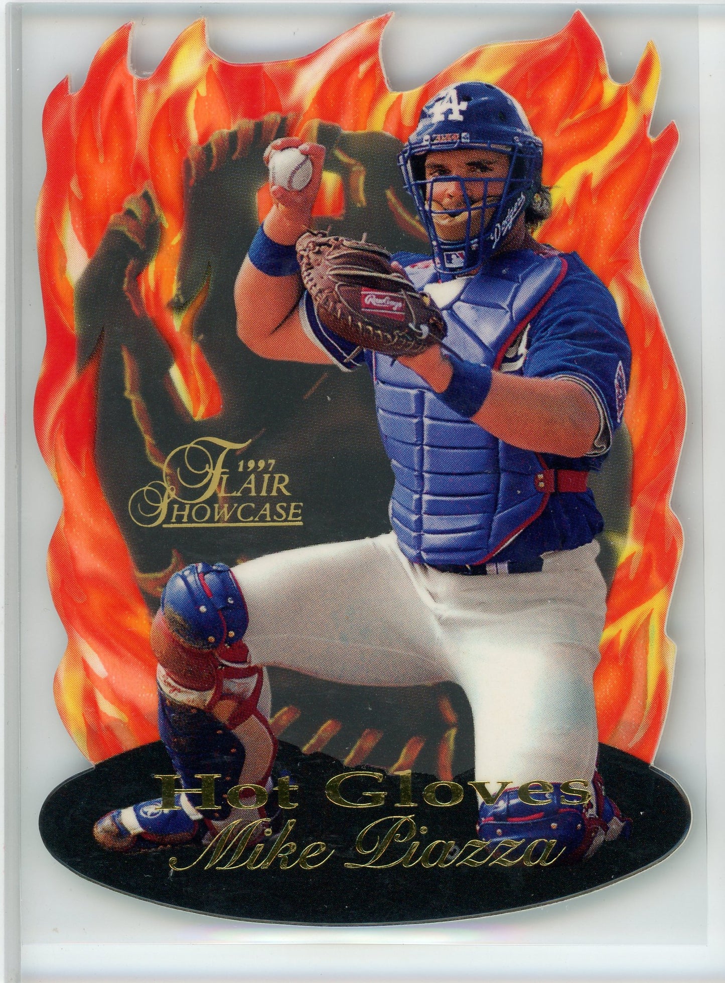 1997 Flair Showcase #11 Mike Piazza Hot Gloves
