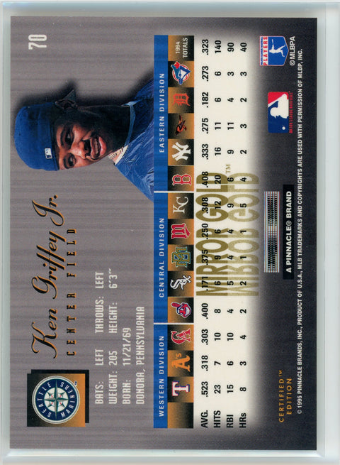1995 Select Certified #70 Ken Griffey Jr. Mirror Gold