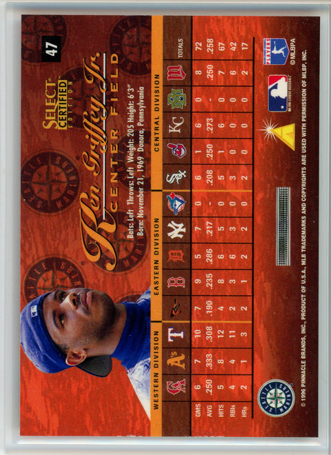 1996 Select Certified #47 Ken Griffey Jr. Certified Red