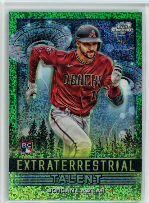 2024 Topps Chrome #ET-18 Jordan Lawlar Extraterrestrial Talent Green S.D. /75