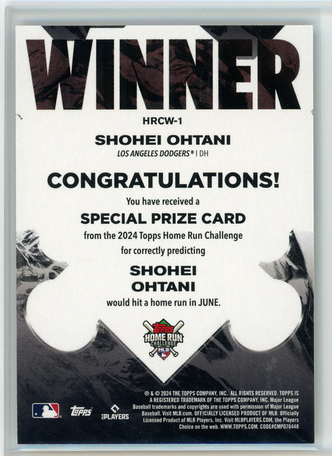 2024 Topps ##HRCW-1 Shohei Ohtani Home Run Challenge Winner /554