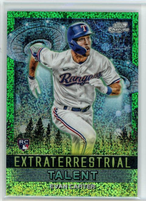 2024 Topps Chrome ##ET-19 Evan Carter Extraterrestrial Talent Green S.D. /75