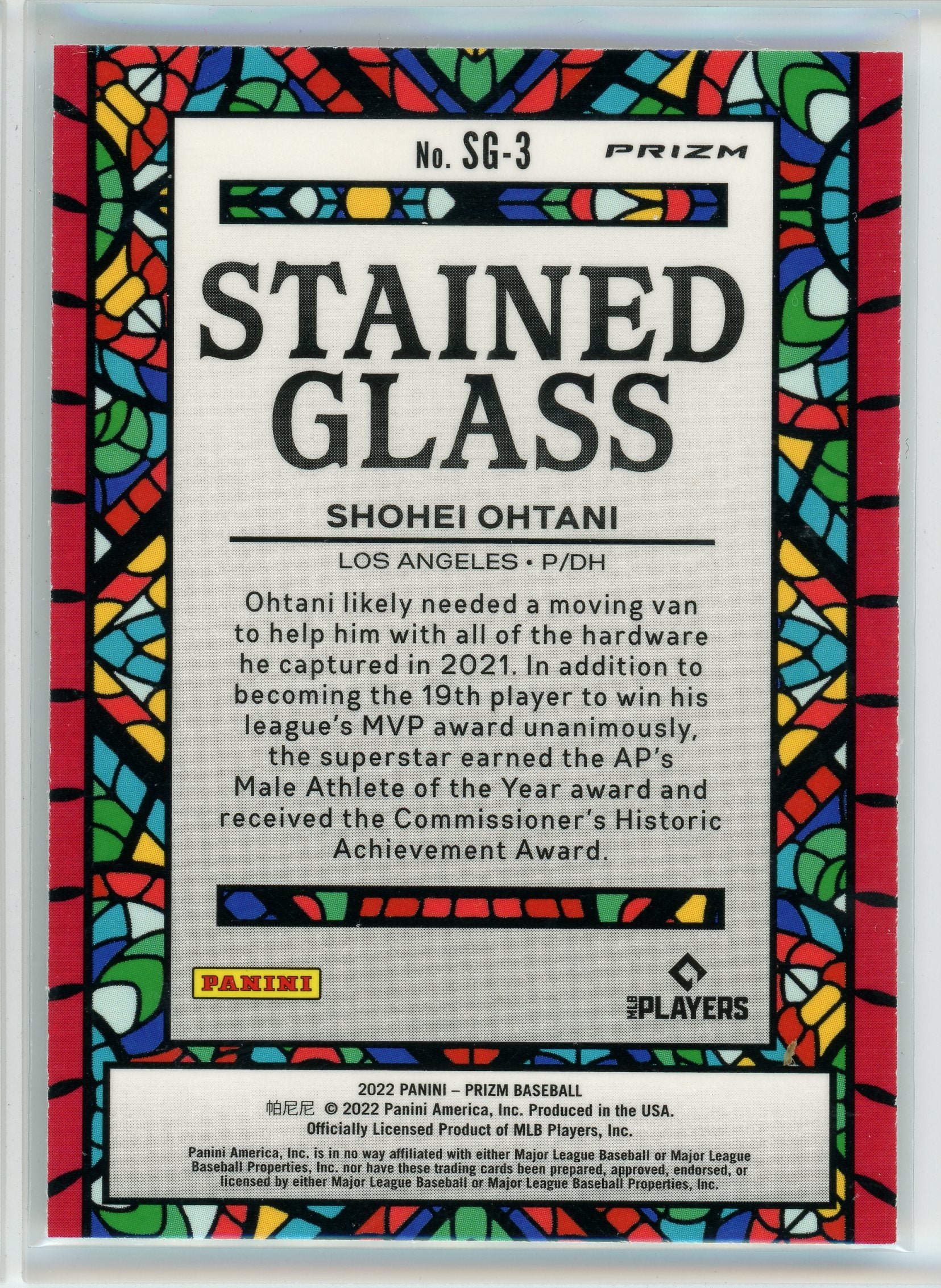 2022 Panini Prizm #SG-3 Shohei Ohtani Stained Glass
