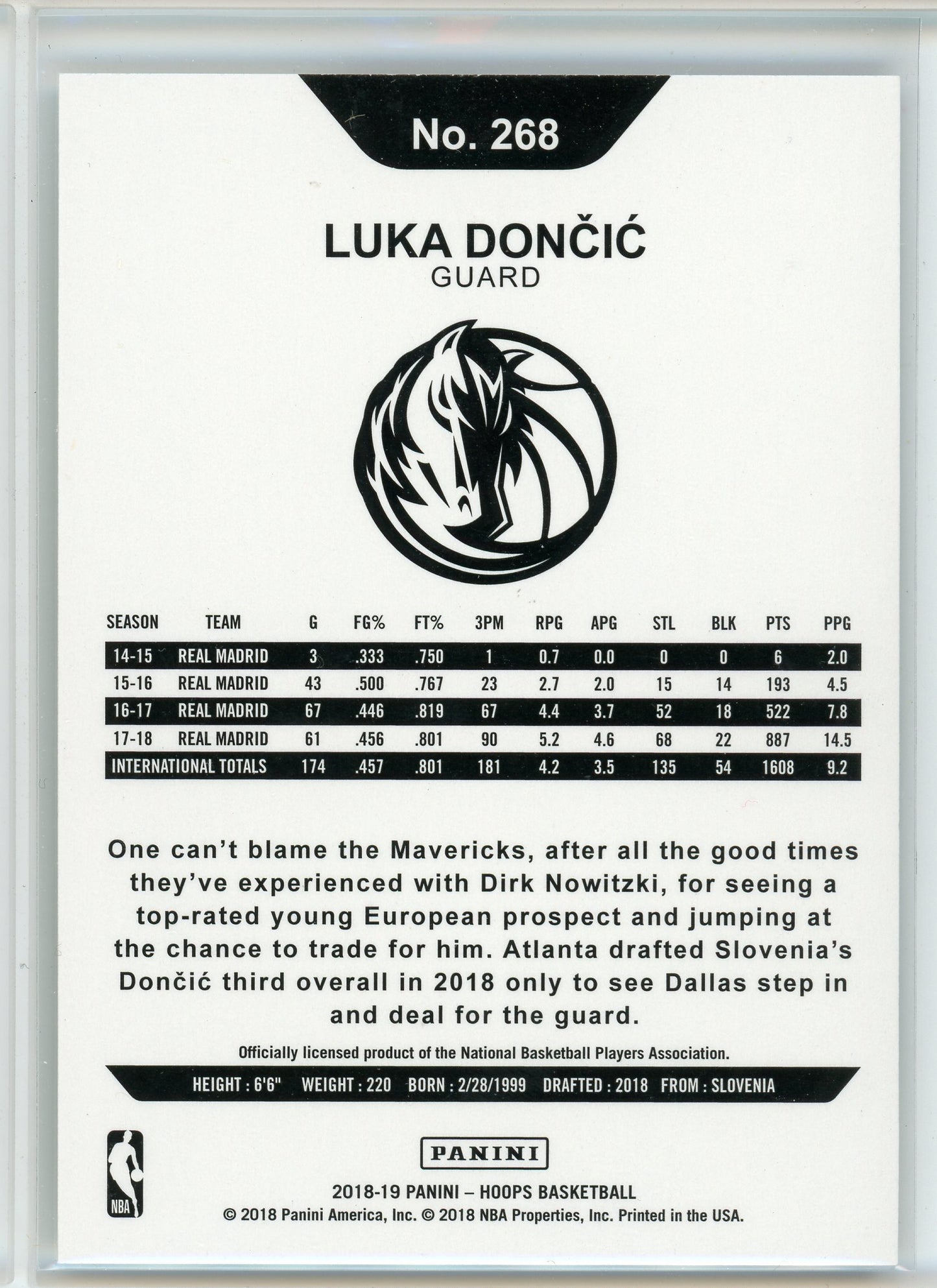 2018-19 Hoops #268 Luka Doncic