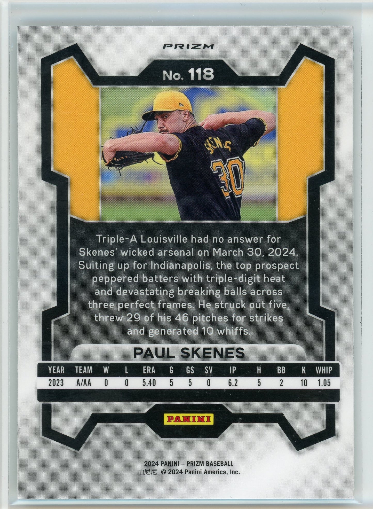2024 Panini Prizm #118 Paul Skenes Green Cracked Ice