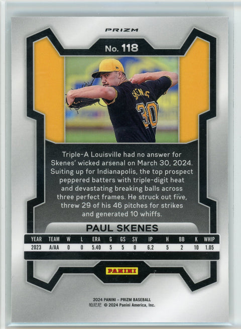2024 Panini Prizm #118 Paul Skenes Green Cracked Ice