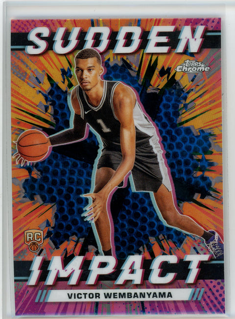 2024 Topps Chrome #SI-1 Victor Wembanyama Sudden Impact Blue