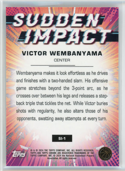 2024 Topps Chrome #SI-1 Victor Wembanyama Sudden Impact