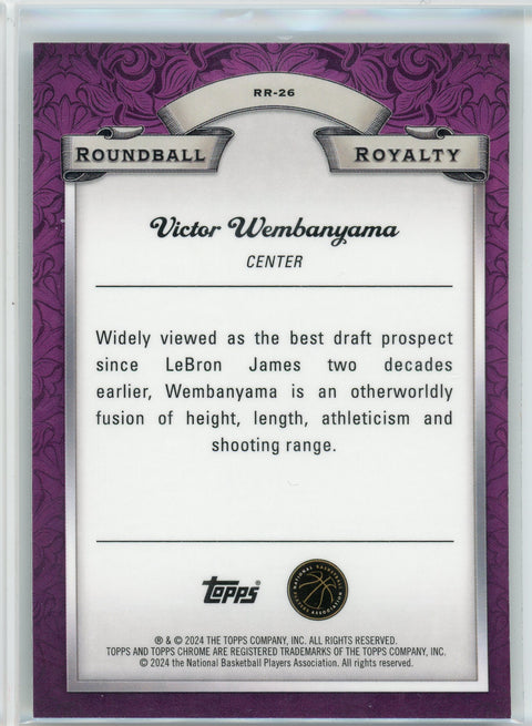 2023-24 Topps Chrome #RR-26 Victor Wembanyama Roundball Royalty