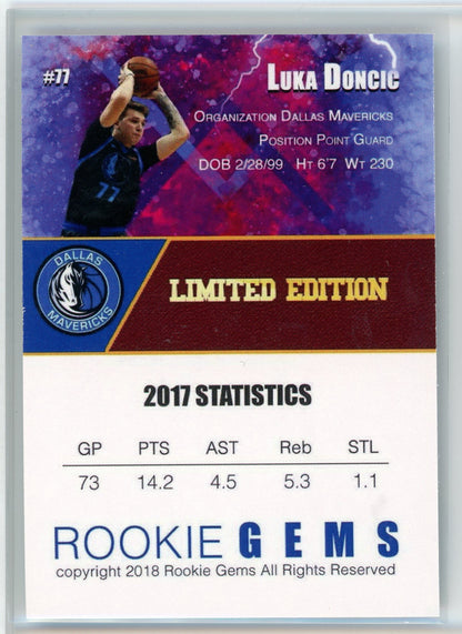 2018 Rookie Gems ##77 Luka Doncic Gold