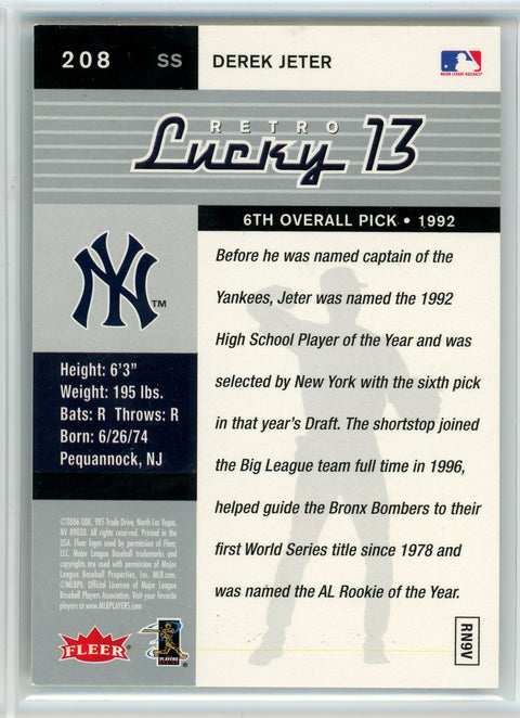 2006 Ultra #208 Derek Jeter Retro Lucky 13