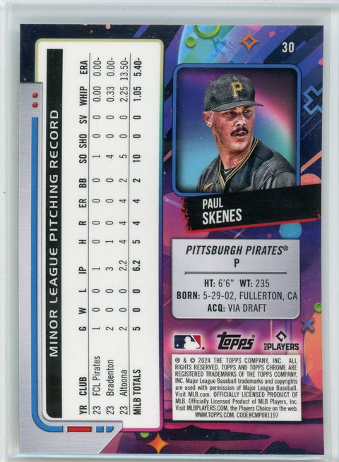 2024 Topps Chrome Cosmic #30 Paul Skenes