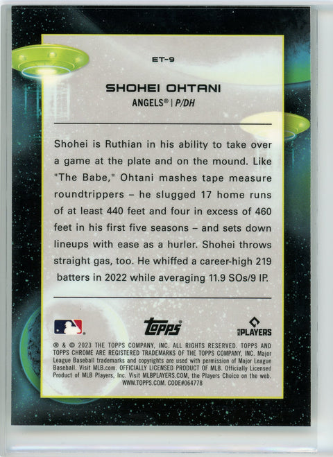 2023 Topps Cosmic Chrome #ET-9 Shohei Ohtani Extraterrestrial Talent