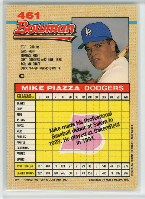 1992 Bowman #461 Mike Piazza