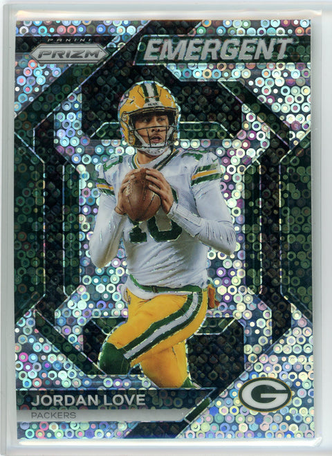 2023 Panini Prizm #H-3 Jordan Love Emergent No Huddle Prizm