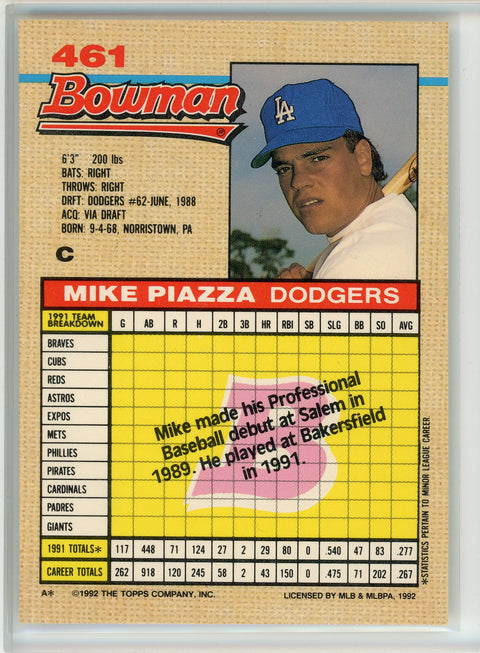 1992 Bowman #461 Mike Piazza