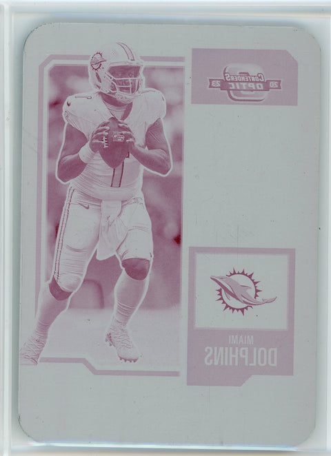 2023 Panini Contenders #34 Tua Tagovailoa Printing Plate 1 of 1