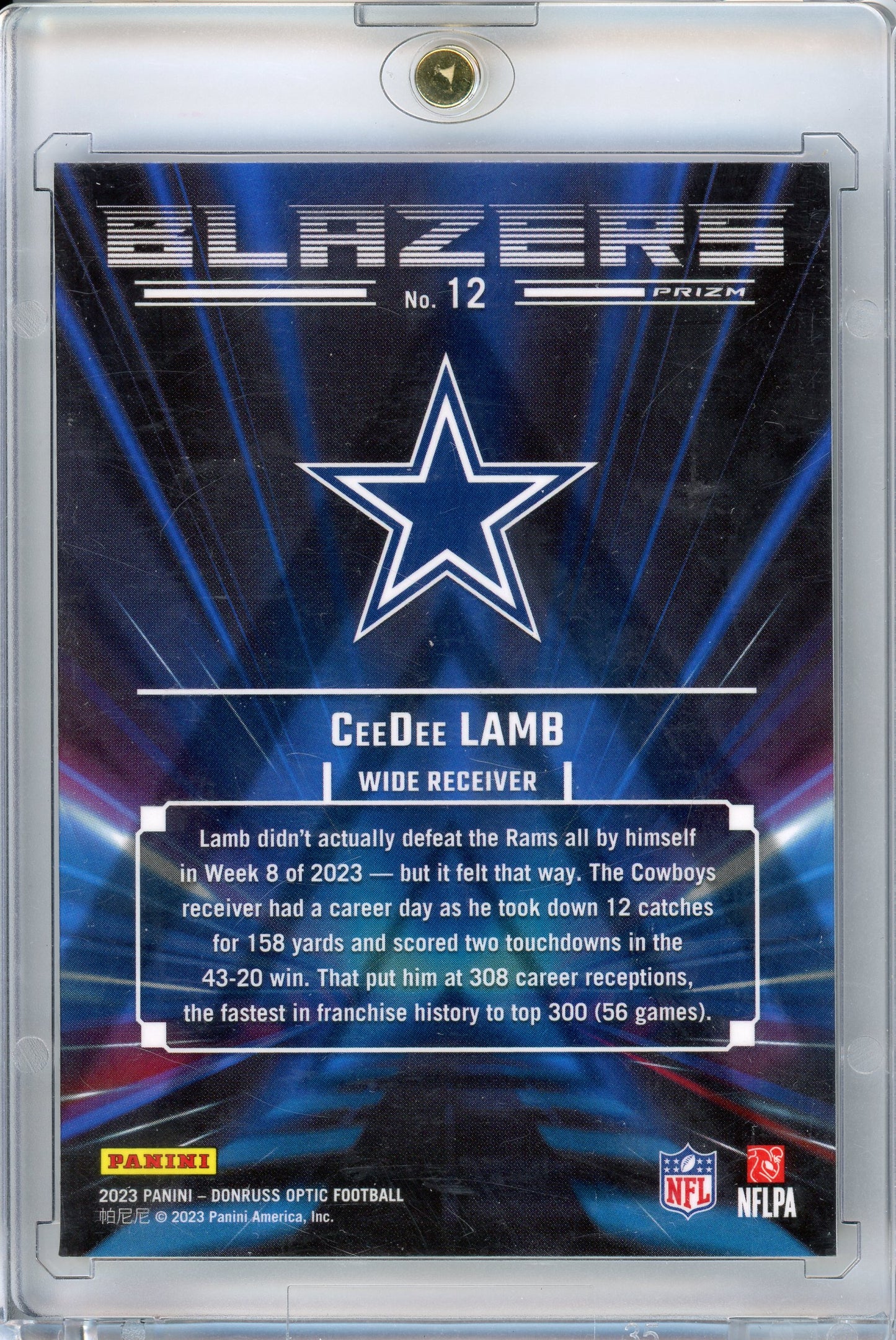 2023 Donruss Optic #12 CeeDee Lamb Blazers Laser Prizm