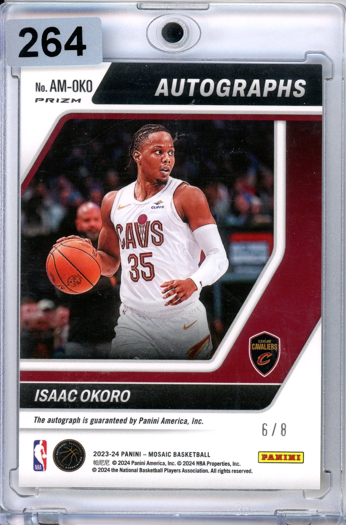 2023-24 Panini Mosaic #AM-OKO Isaac Okoro Autographs Yellow White /8