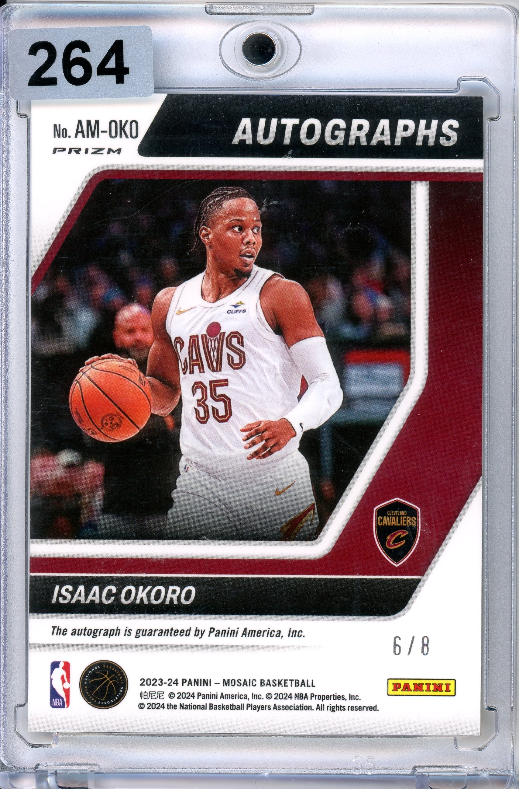 2023-24 Panini Mosaic #AM-OKO Isaac Okoro Autographs Yellow White /8